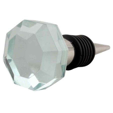 Silver Flat Octagon Dresser Glass Wine Stopper Online